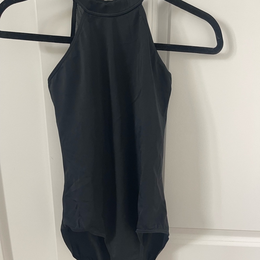 Adult Black Halter Neck Leotard